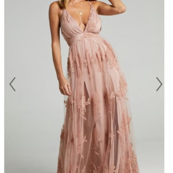 Vici x Luxxel Floral Pink Mauve Gown - Women's sz S - Picture 3 of 10